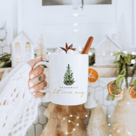 Gepersonaliseerde Waterverf Kerstboom Hot Cacao Koffiemok