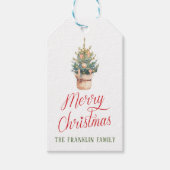 Gepersonaliseerde Waterverf kerstboom met tot: Cadeaulabel (Voorkant)