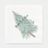 Gepersonaliseerde Waterverf kerstboom servet (Voorkant)