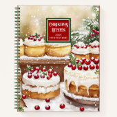 Gepersonaliseerde Waterverf kerstrecept cadeau Notitieboek (Voorkant)