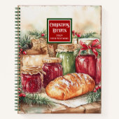 Gepersonaliseerde Waterverf Kerstrecept Logboek Notitieboek (Voorkant)