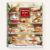 Gepersonaliseerde Waterverf Kerstreceptenjournaal Notitieboek (Voorkant)