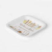 Gepersonaliseerde Waterverf keuken kookgerei Papieren Bordje (Gebogen)