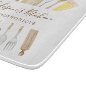 Gepersonaliseerde Waterverf keuken kookgerei Snijplank (Hoek)