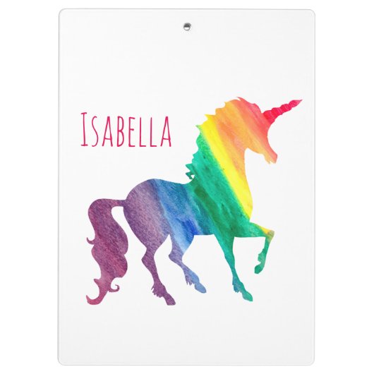 Gepersonaliseerde Waterverf Kinderen voor regenboo Klembord (Achterkant)