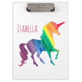 Gepersonaliseerde Waterverf Kinderen voor regenboo Klembord (Voorkant)