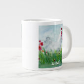 Gepersonaliseerde Waterverf kip Grote Koffiekop (Voorkant rechts)