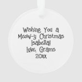 Gepersonaliseerde Waterverf Kitten Flowers Kerst Ornament (achterkant)