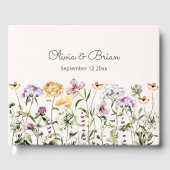 Gepersonaliseerde Waterverf Kleurrijke Wildflower  Gastenboek (Voorkant)