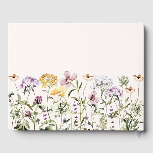 Gepersonaliseerde Waterverf Kleurrijke Wildflower  Gastenboek (Achterkant)