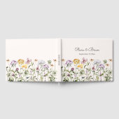 Gepersonaliseerde Waterverf Kleurrijke Wildflower  Gastenboek (Volledig)