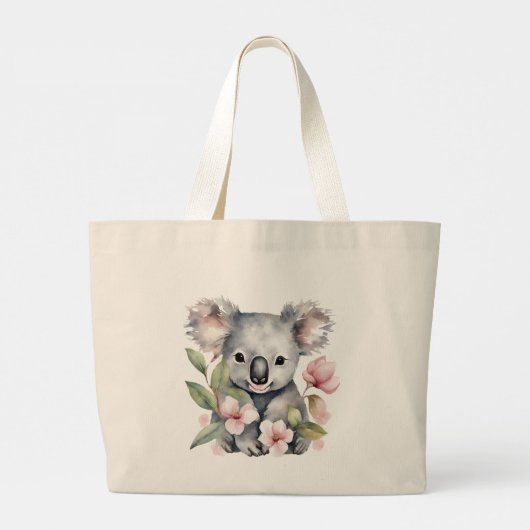 Gepersonaliseerde Waterverf Koala Beer Canvas tas (Achterkant)