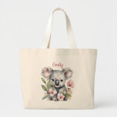 Gepersonaliseerde Waterverf Koala Beer Canvas tas (Voorkant)