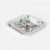 Gepersonaliseerde Waterverf Koala Beer Verjaardag Papieren Bordje (Gebogen)