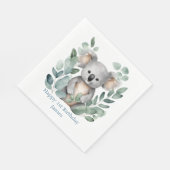 Gepersonaliseerde Waterverf Koala Beer Verjaardag Servet (Hoek)