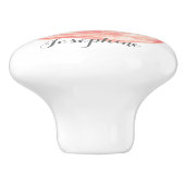 Gepersonaliseerde Waterverf koraal roze Bloem Keramische Knop (Zijkant)