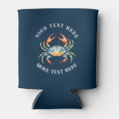 Gepersonaliseerde Waterverf Krab Summer Beach Naut Blikjeskoeler (Voorkant)