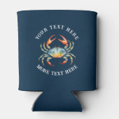 Gepersonaliseerde Waterverf Krab Summer Beach Naut Blikjeskoeler (Achterkant)