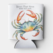 Gepersonaliseerde Waterverf Krab Summer Beach Naut Blikjeskoeler (Voorkant)