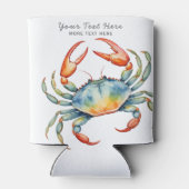 Gepersonaliseerde Waterverf Krab Summer Beach Naut Blikjeskoeler (Achterkant)