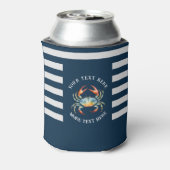 Gepersonaliseerde Waterverf Krab Summer Beach Naut Blikjeskoeler (Blikje Achterkant)