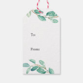 Gepersonaliseerde waterverf krans Kerst cadeau tag Cadeaulabel (Achterkant)