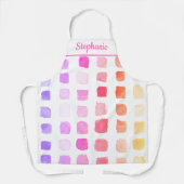 Gepersonaliseerde Waterverf kunstenaar roze pron Schort (Voorkant)