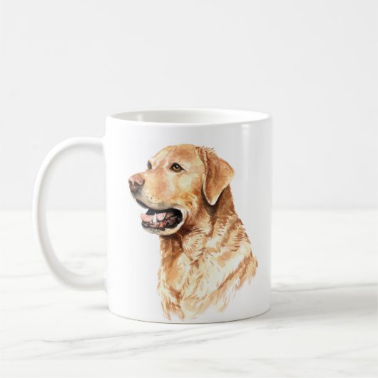 Gepersonaliseerde Waterverf Labrador Retriever Koffiemok (Links)
