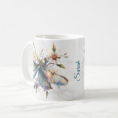 Gepersonaliseerde Waterverf Libelle Mok (Voorkant links)
