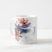Gepersonaliseerde Waterverf Libelle Mok (Voorkant links)