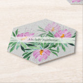 Gepersonaliseerde Waterverf Lotus Flower Professio Kartonnen Onderzetters (Schuin)