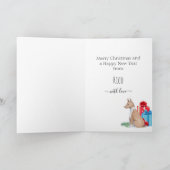 Gepersonaliseerde Waterverf met kerstmis in Podenc Feestdagen Kaart (Binnen)