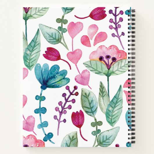 Gepersonaliseerde Waterverf Monogram Script Naam Notitieboek (Achterkant)