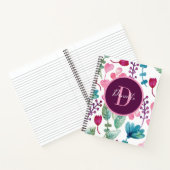 Gepersonaliseerde Waterverf Monogram Script Naam Notitieboek (Binnen)