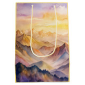 Gepersonaliseerde Waterverf Mountain Sunset Medium Cadeauzakje (Achterkant)