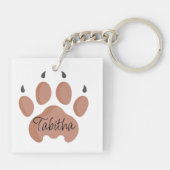Gepersonaliseerde Waterverf Mutt Puppy Dog Sleutelhanger (Achterkant)