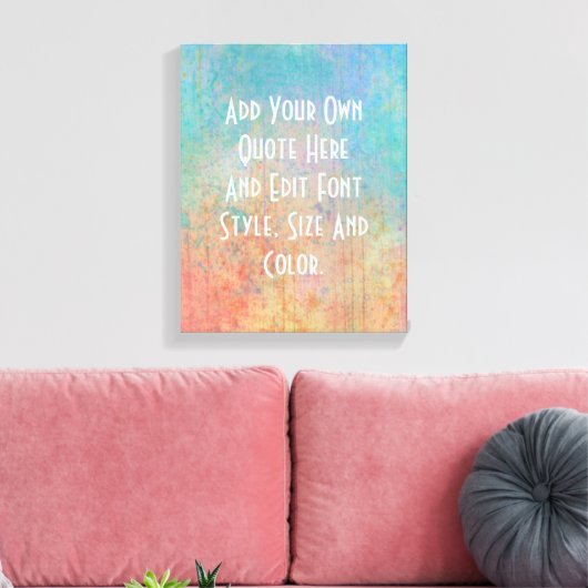 Gepersonaliseerde waterverf muur art quote canvas afdruk (Insitu (Woonkamer))