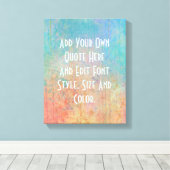 Gepersonaliseerde waterverf muur art quote canvas afdruk (Insitu (Houten vloer))