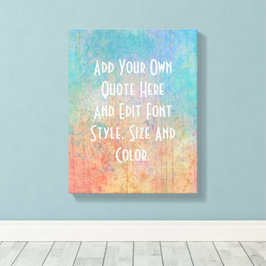 Gepersonaliseerde waterverf muur art quote canvas afdruk (Insitu (Houten vloer))