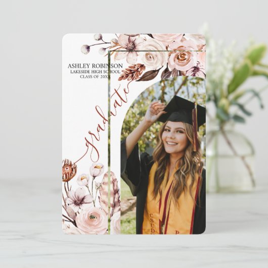 Gepersonaliseerde Waterverf Natuur Bloemen Afstude Kaart (Staand voorkant)