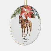 Gepersonaliseerde Waterverf Notenkraker Horse Gift Keramisch Ornament (Rechts)