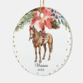 Gepersonaliseerde Waterverf Notenkraker Horse Gift Keramisch Ornament (Links)