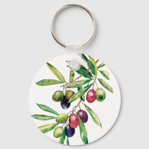 Gepersonaliseerde Waterverf Olive Branch Sleutelhanger