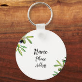 Gepersonaliseerde Waterverf Olive Branch Sleutelhanger (Achterkant)