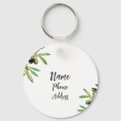 Gepersonaliseerde Waterverf Olive Branch Sleutelhanger (Achterkant)