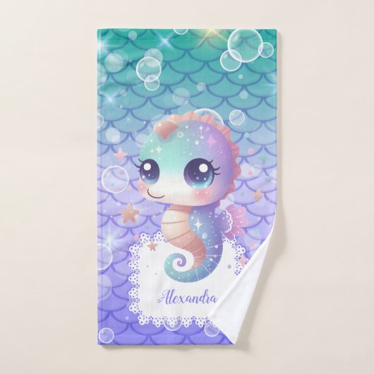 Gepersonaliseerde Waterverf Onder het Zee Bad Handdoek (Handdoek)