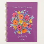 Gepersonaliseerde Waterverf op Paarse Planner (Voorkant)