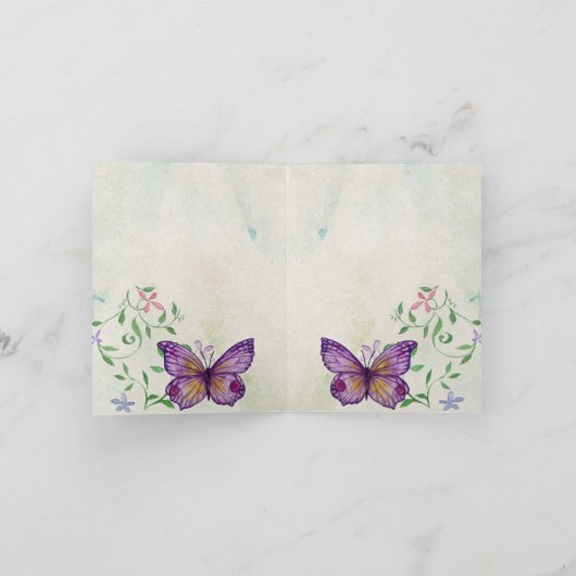 Gepersonaliseerde waterverf paars vlinder (Binnen)