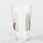 Gepersonaliseerde waterverf paarse vlinder glas (Links)