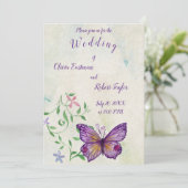 Gepersonaliseerde waterverf paarse vlinder kaart (Staand voorkant)